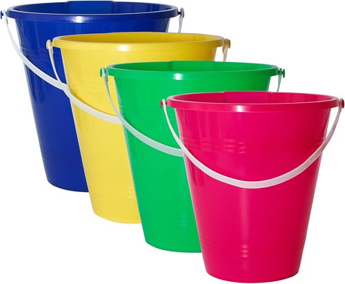 Holady Large Sand Beach Buckets - Fun Water Buckets for Summer Parties | 4-Pack Set