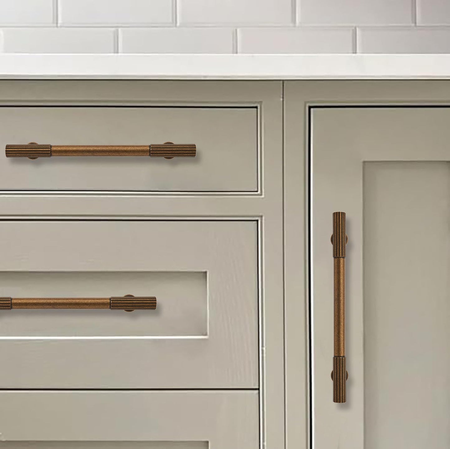 khtumeware Appliance Pull 18 Inch Hole Center 1 Pack Antique Brass Cabinet Pulls Heavy Duty Solid Vintage Brass Kitchen Drawer Handles Antique Bronze Cabinet Hardware for Cupboard Dresser Pulls