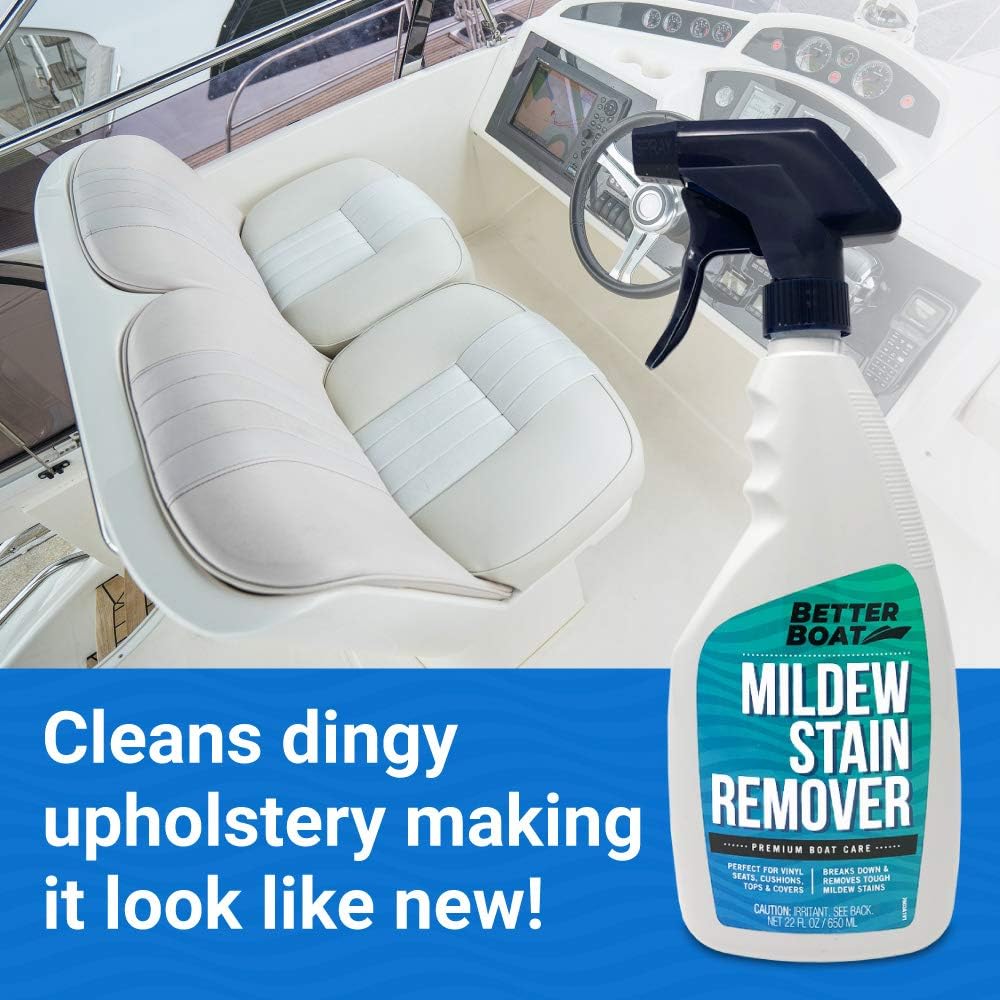 Better Boat Mold and Mildew Stain Remover - 22oz Spray for Fabric, Vinyl, Tile & Grout