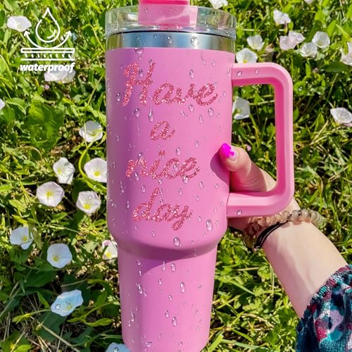 Colorful Glitter Letter Stickers - 8 Sheets for Water Bottles - Multicolor