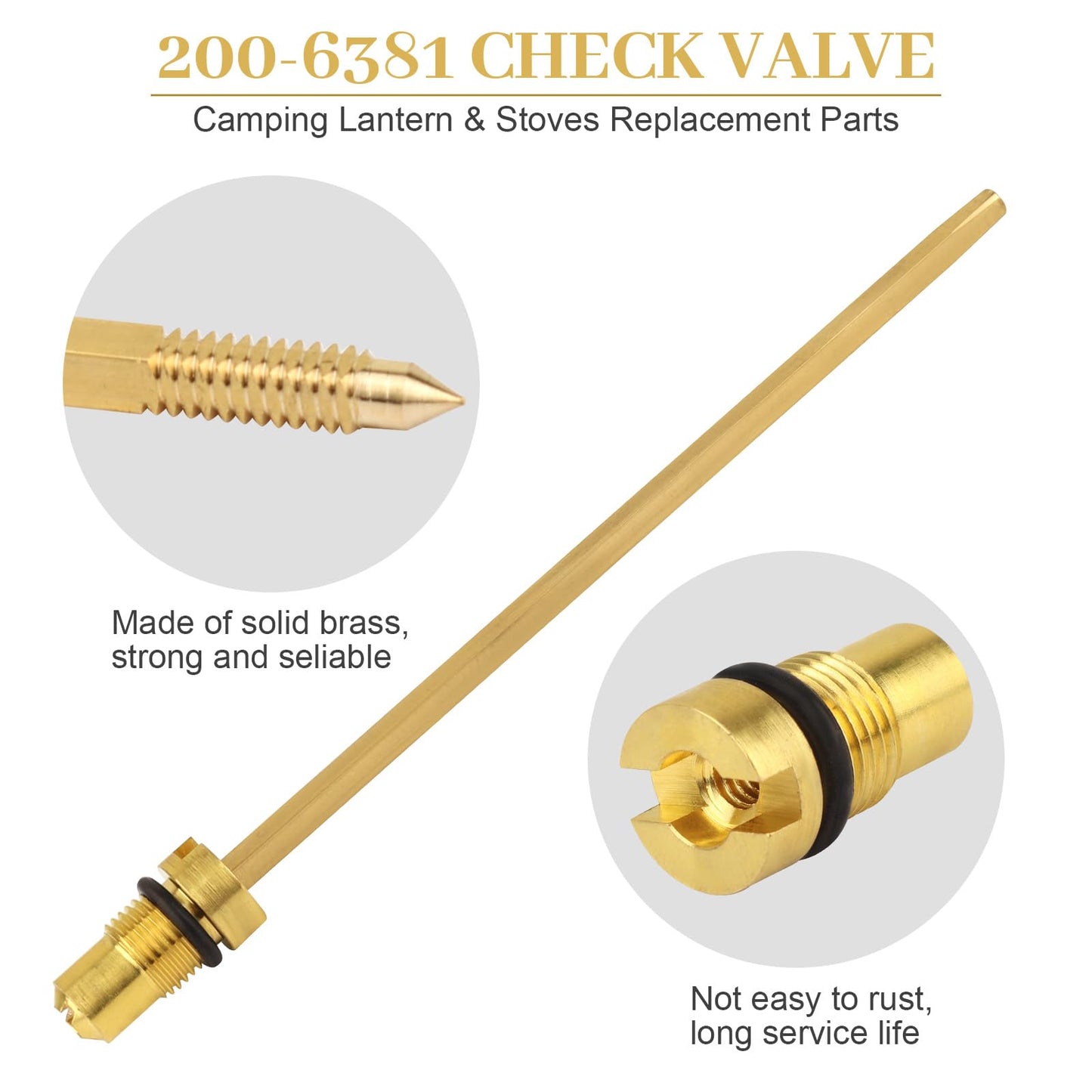 Check Valve and Air Stem Assembly Compatible with Coleman Stove Valve Parts for Fuel Lantern for Fuel Lantern or Stove - 2 Pcs