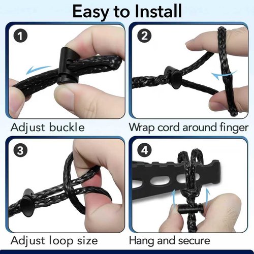 4 PCS Climbing Stick Aider for Hunting - UHMWPE Single Step Aider, Single Step Climbing Stick Aider, Single Step Aider for Loads Up to 800 LB, Hand-Braided Lightweight Rope Ladder Tree Stand Step
