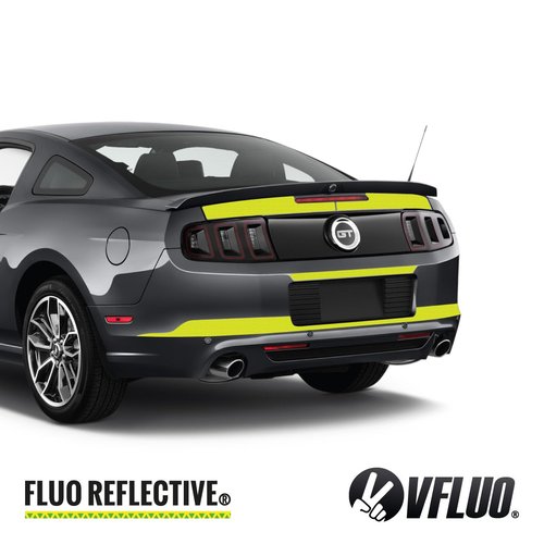 VFLUO - Reflective Sticker Sheet for Bike, Motorcycle, Scooter, Helmets, Stroller/Multi-use - DIY Adhesive board - FLUO REFLECTIVE - High Visibility - Discreet - Optimised adhesion