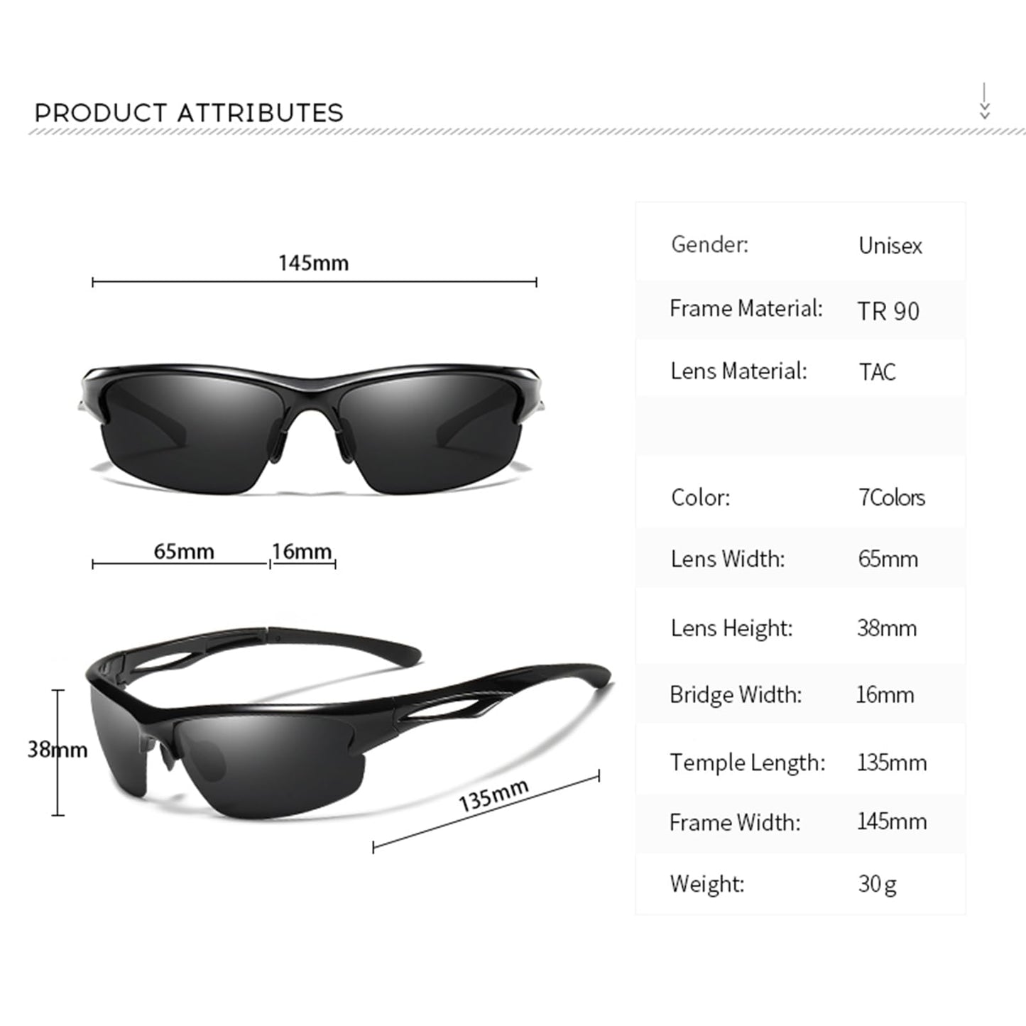 TICHSYGIA Cycling Sun Glasses Polarized Sports Black Sunglasses for Men,Wrap Around UV400 Protection for Fishing Driving