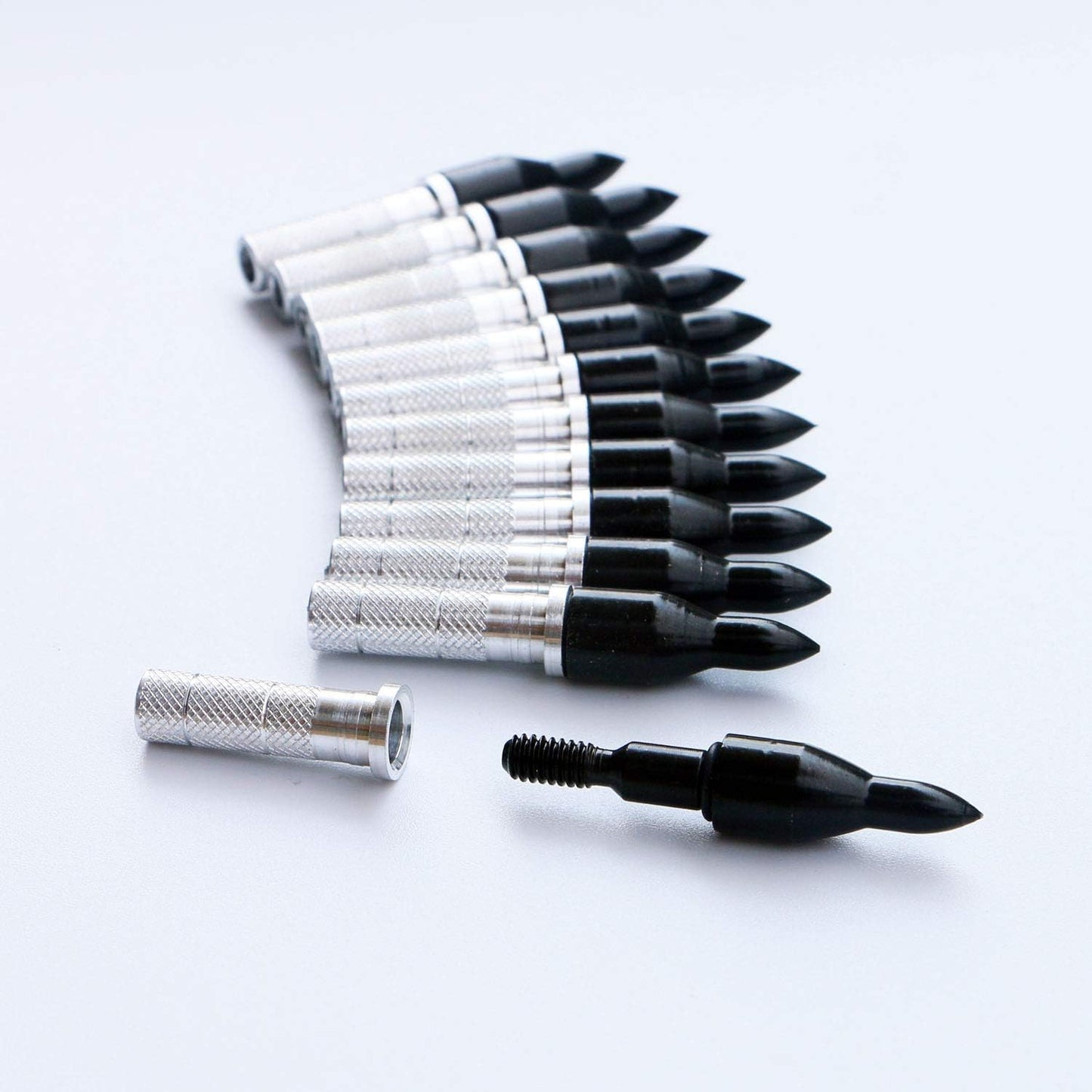 TIGER ARCHERY Aluminum Inserts .244/6.20mm - Bullet Field Points 5/16 for Carbon Arrows