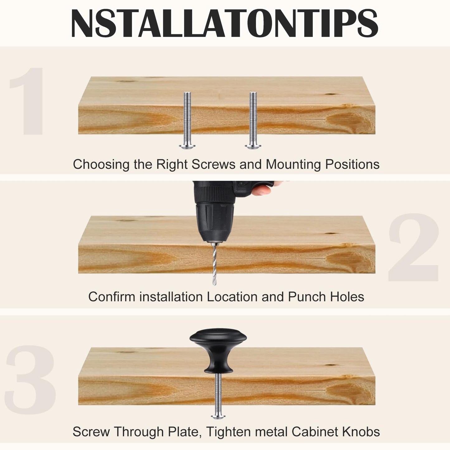 Ripeng 24 Pieces Round Kitchen Cabinet Door Knobs Black 1.2 Inch Cupboard Knob Solid Kitchen Drawer Pulls Cabinet Door Cupboard Hardware Dresser Handles with Screws for Dresser Drawer (1.2 Inch)