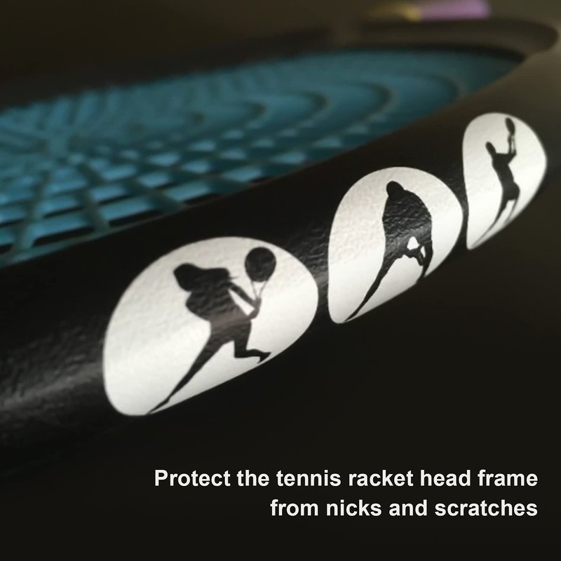 Racket Protections Tape, Tennis Guard Anti Scratch Tape Racket Frame Guard PU Protective Sticker for Tennis Practice Racquetballs