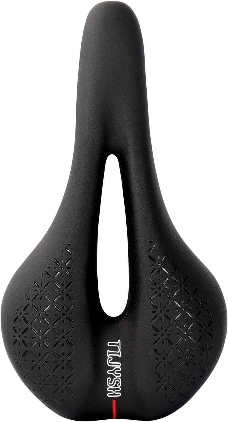 Skiennix Comfortable Bike Seat Cushion - Dual Shock Absorbing Memory Foam | Waterproof Saddle for Road Bikes