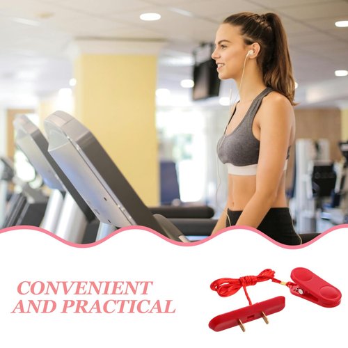 UKCOCO Treadmill Safety Key Replacement: Rectangular 2-Prong Insert Type Emergency Stop Switch, Fitness Running Equipment Accessory with Strong Clamp