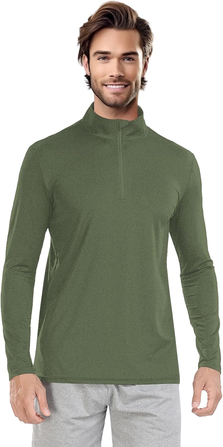 Skiennix Men's Quarter Zip Pullover Sweatshirt - UPF 50+ Moisture-Wicking Golf Shirt | Breathable Sun Protection