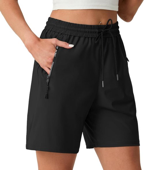 IWOLLENCE Women's Hiking Shorts - Lightweight, Quick-Dry Comfort | 7-Inch with 2 Zipper Pockets