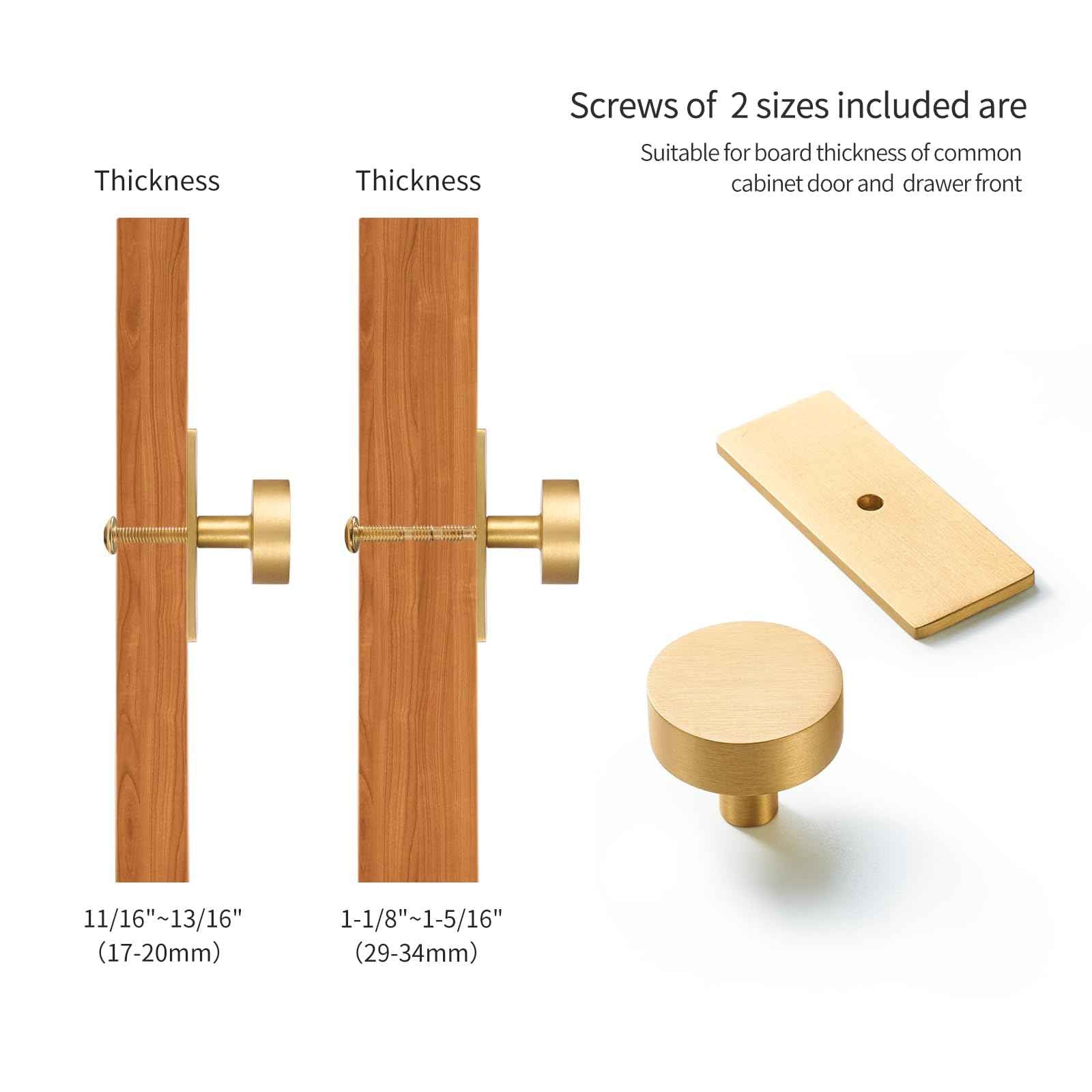 SNBTLA Brass Cabinet Knobs with Backplate - 2 Pack Modern Brushed Gold Hardware Handles for Dresser Drawer Furniture Bedroom Kitchen Cupboard