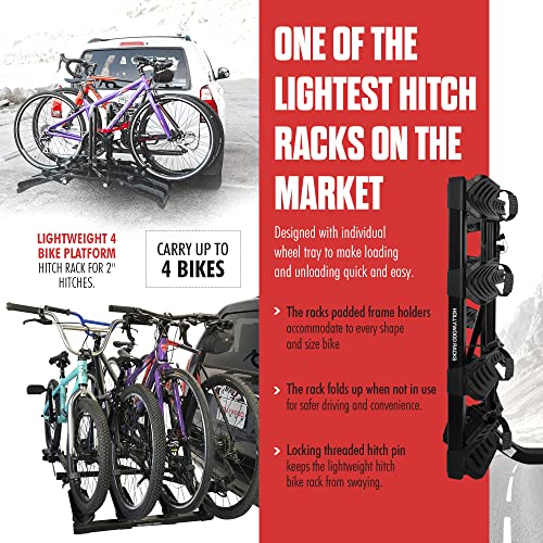 4-Bike Hitch Mount Bike Rack - Safe & Secure Transport for Cars