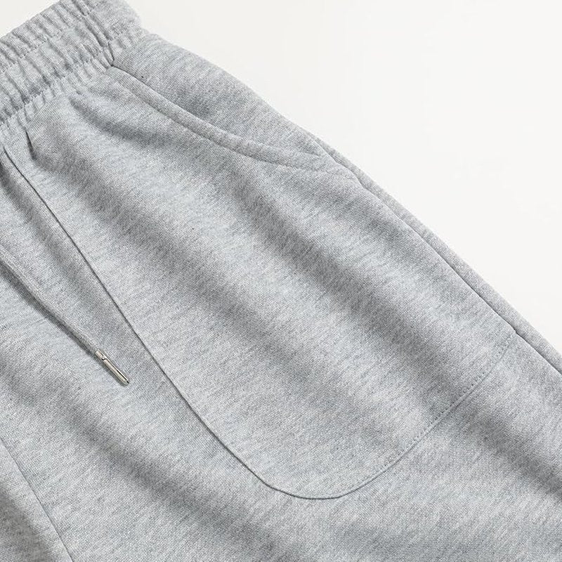 Women's Drawstring Waist Straight Wide Leg Sweatpants Casual Jogger Soft Pants with Pockets(36255,Medium) Grey