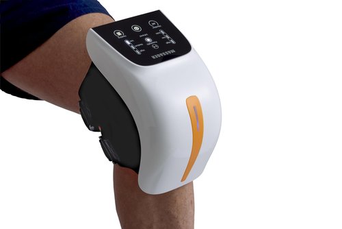 IdealProducts Knee Massager Pro+ with Heat, Red Light Therapy and Vibration, 6-in-1, Dual-Wavelength - Cordless, Portable, Adjustable Straps, Knee Pain Relief