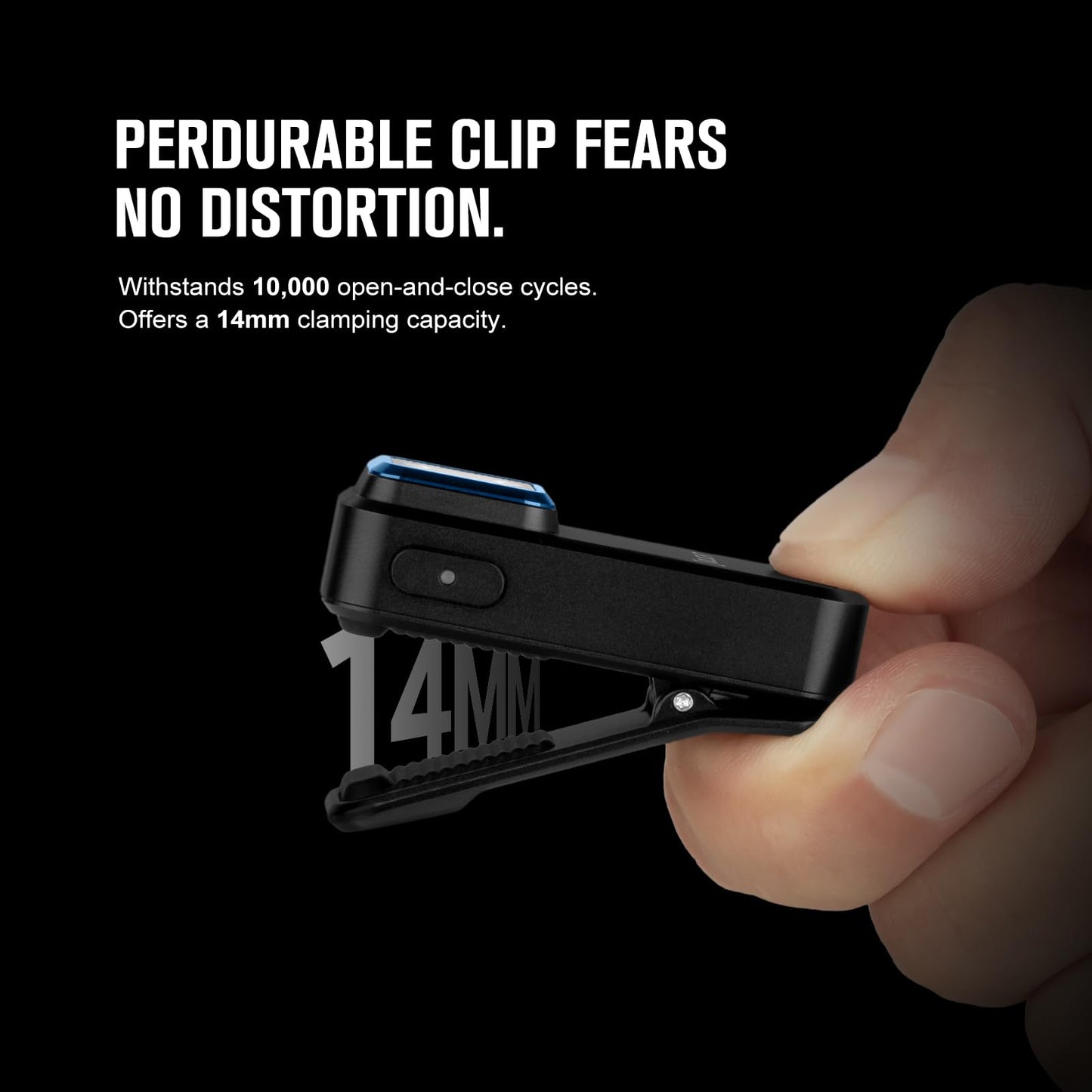 OLIGHT Oclip Mini Rechargeable EDC Clip Flashlight, Black