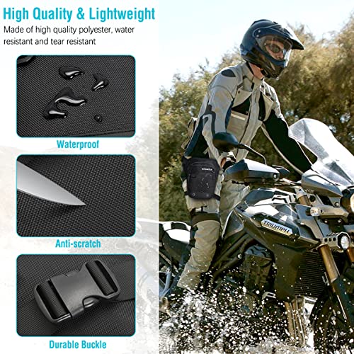 Black Drop Leg Bag for Men & Women - Waterproof Motorcycle Thigh Bag with Removable Straps
