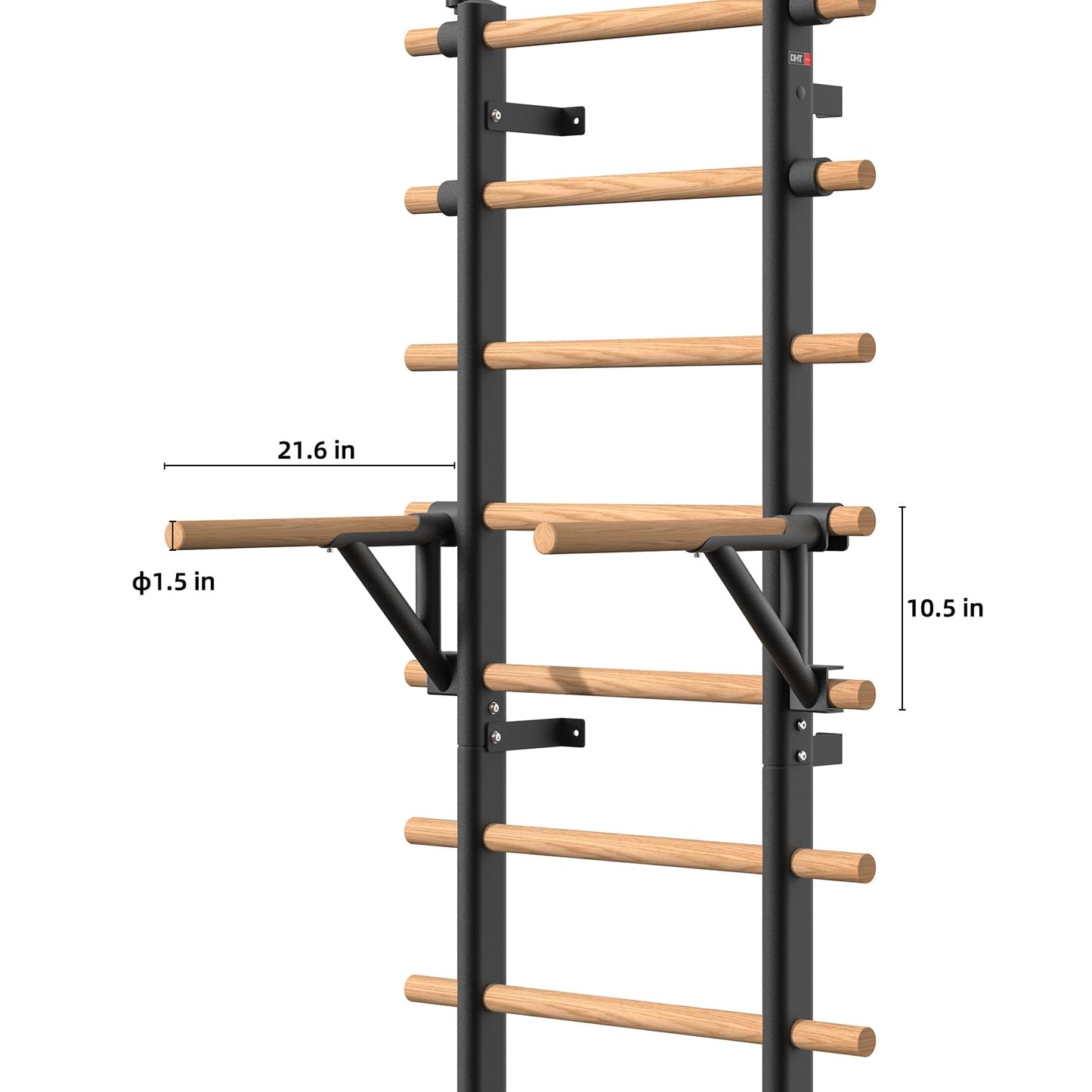 DHT Double Bar Bracket, Swedish Ladder Dip Bar Exclusive Attachment, for Home, School, Physical Therapy and Gymnastics