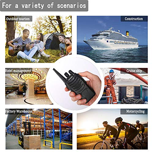 Rechargeable Long Range Walkie Talkies with Earpieces - 2 Pack