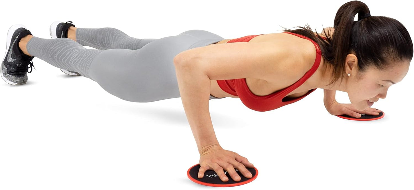 ProsourceFit Core Sliding Exercise Discs - Dual-Sided Sliders for Full-Body Workouts | Set of 2