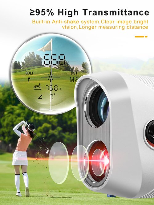 Golf 1200 Yards Rangefinder with Slope and Pin Lock Vibration Mode Continuous Scan 7X Magnification Range Finder with Rechargeable Battery,High-Precision Flag