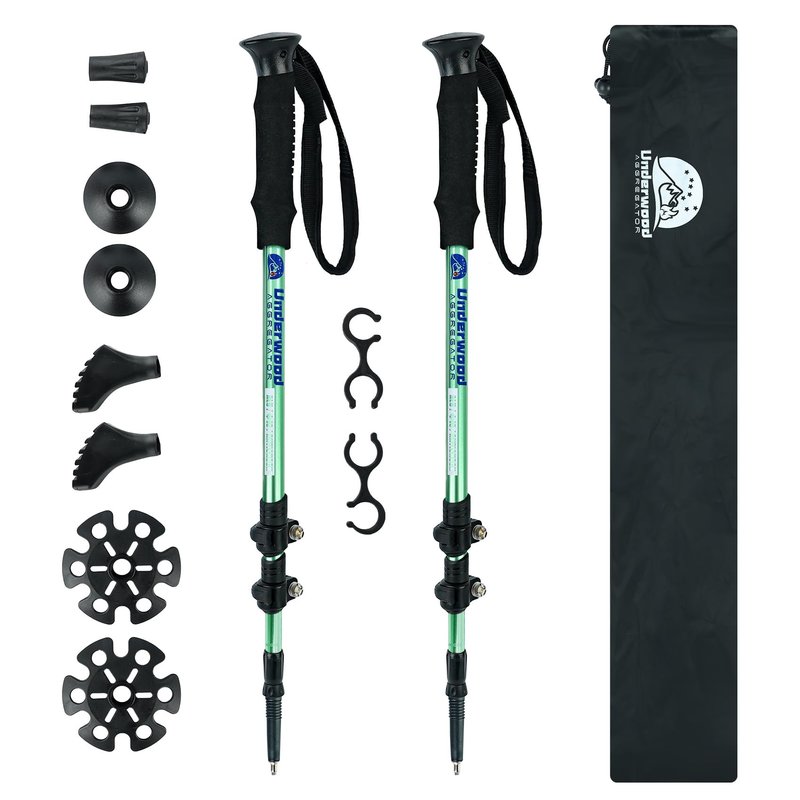 Trekking Poles Collapsible Hiking Poles - 2 Pack Adjustable Aluminum Hiking Sticks, Lightweight Walking Sticks for Women, Men, Seniors, Kids, Walking Poles for Backpacking by Underwood Aggregator