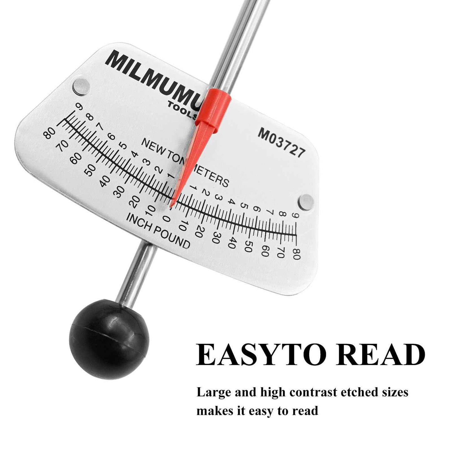 MILMUMU 1/4" Drive Beam Torque Wrench Precision Instrument-Compatible with SAE and MM Bicycle and Automotive Wrench -0-80 Inch-Pounds, 0-9 Newton Meters