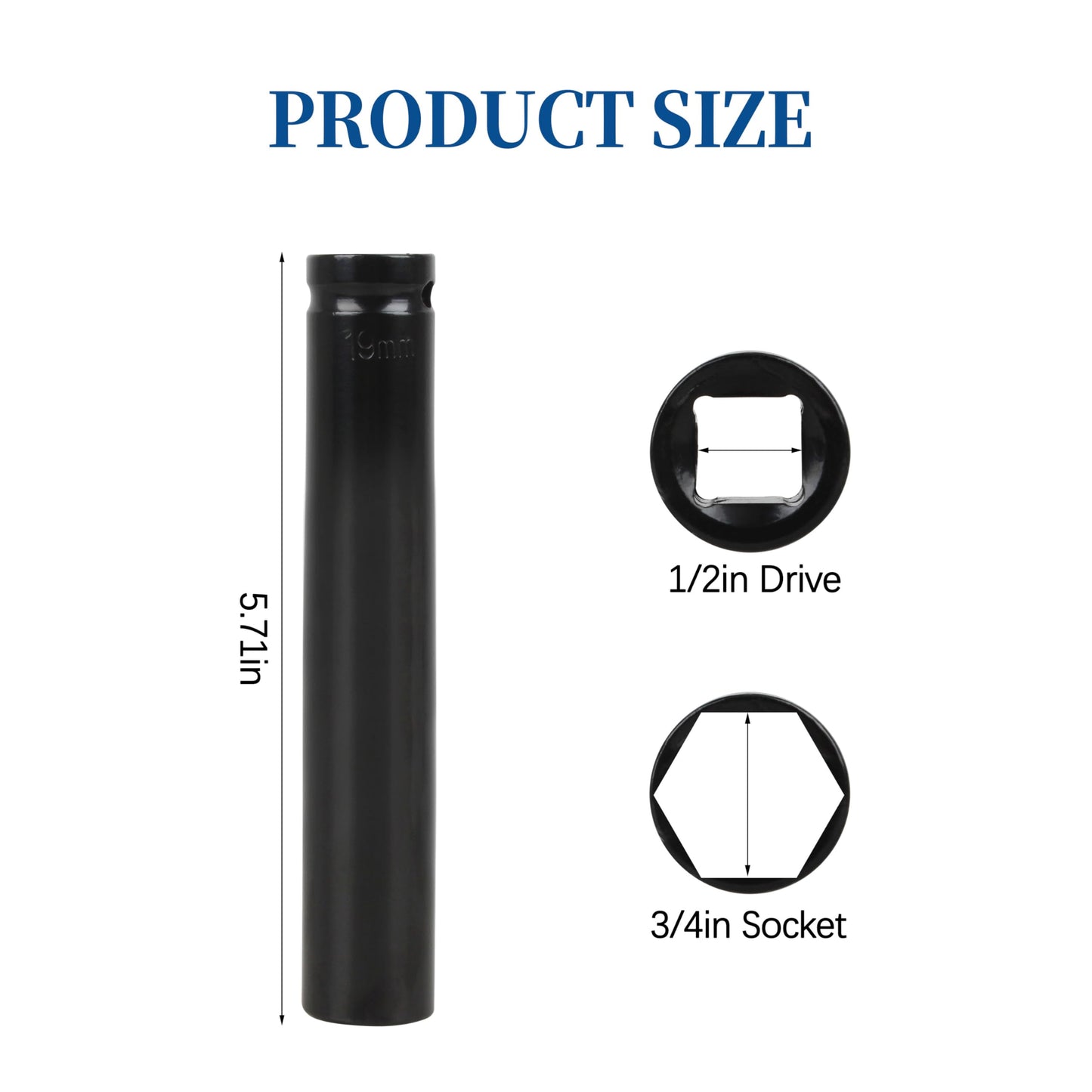 Extra Deep Socket Tool, 3/4 Inch, 1/2 Inch Drive for Cage Bolt Socket Tool Removal Puller Cagebolt Release Bolt Removal Tool with 800921 cage bolt 1pack