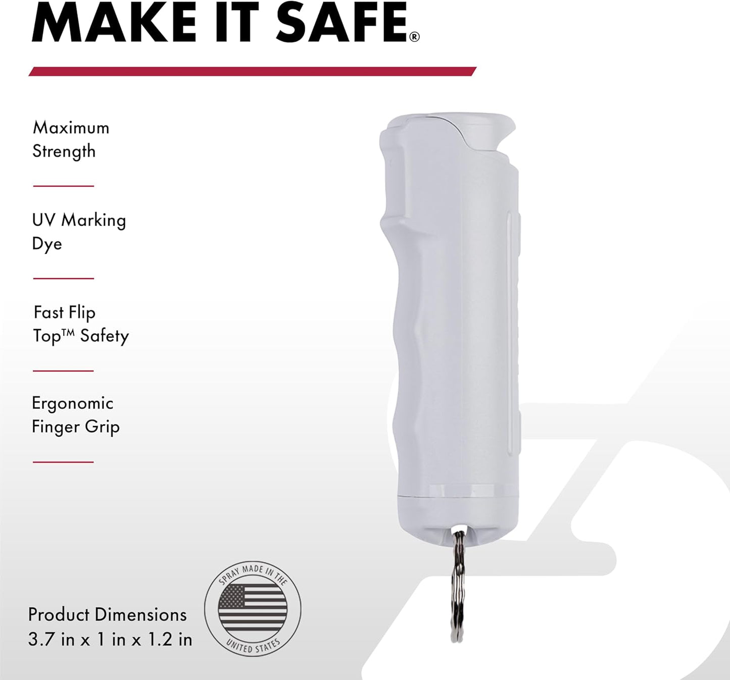 SABRE Pepper Spray - Maximum Strength OC Spray with UV Dye | Fast Flip Top Keychain, 0.54 fl oz