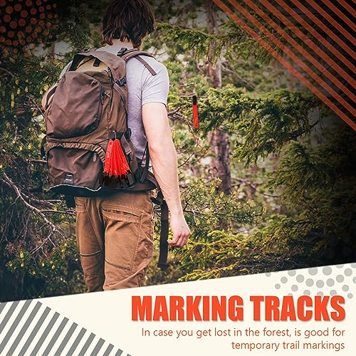 Leitee Fluorescent Orange Reflective Trail Markers - 48 Pack, Tree Tacks for Hiking & Hunting