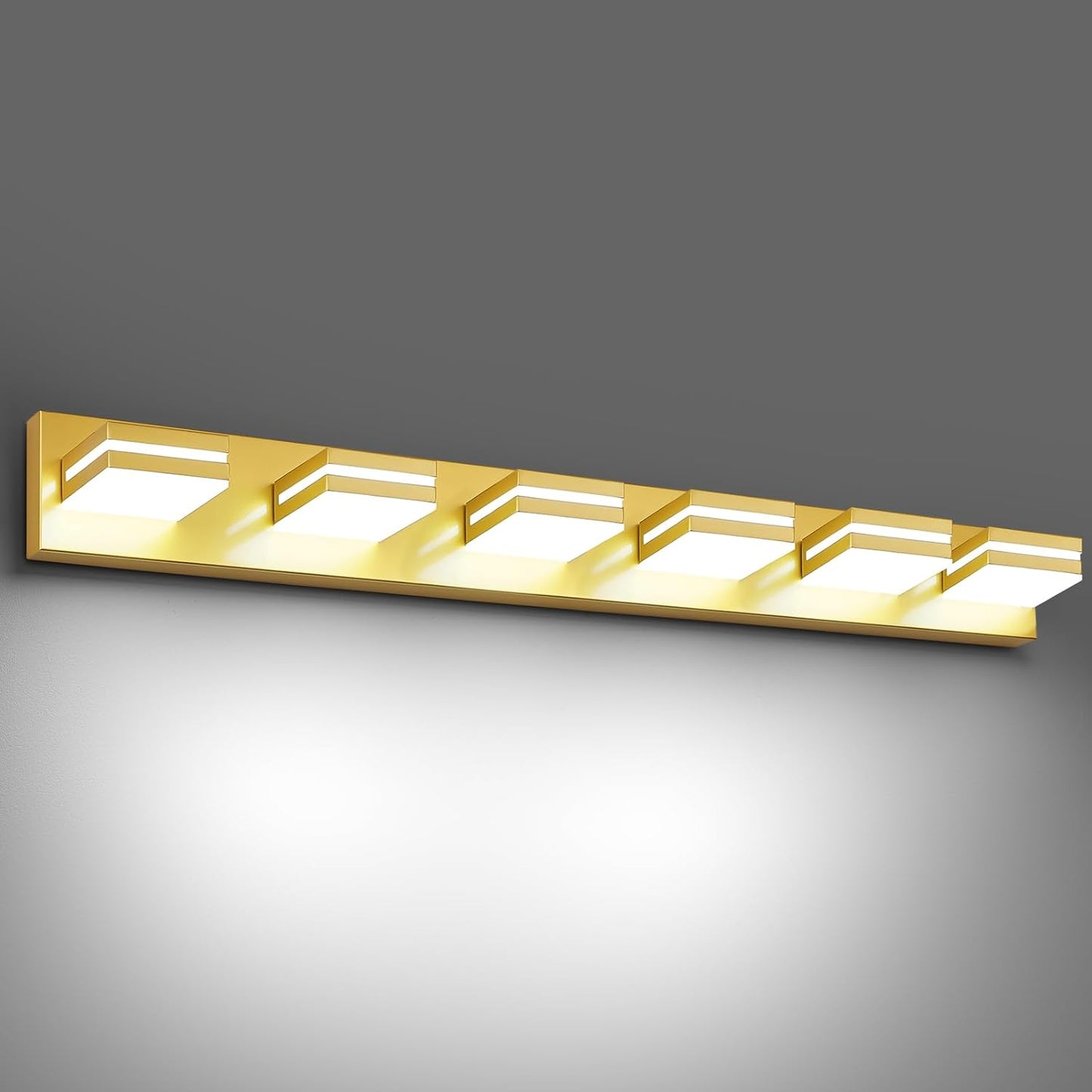 3-Light Modern LED Bathroom Vanity Light Fixture - Black Metal & Acrylic, 16-inch Over Mirror Lighting
