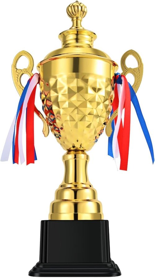 Flexzion Gold Trophy Award - Large Trophy Cup for Sports, Competitions & Celebrations | Perfect for Champions