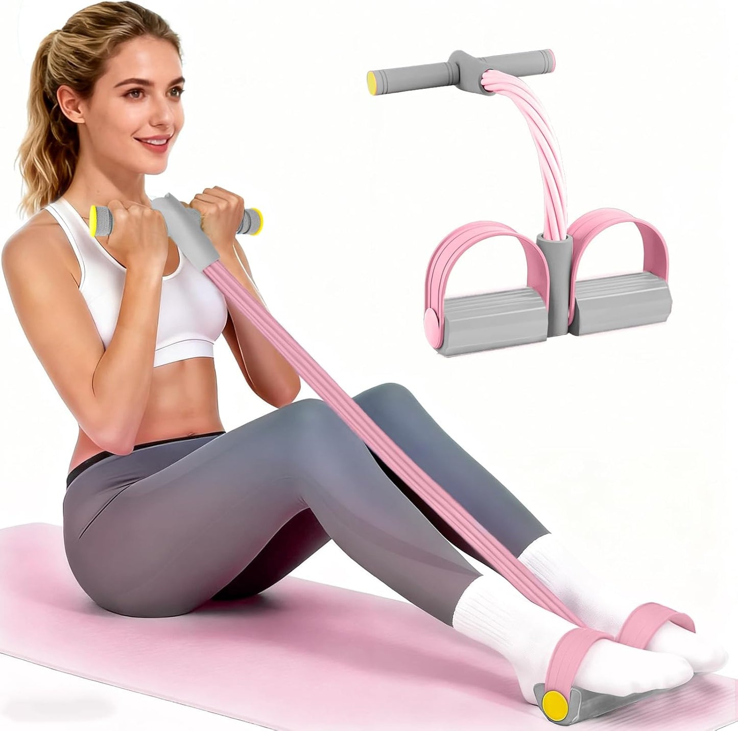 Pedal Resistance Bands - Durable 6-Tube Design for Full-Body Workouts | Natural Rubber, Versatile Fitness Tool