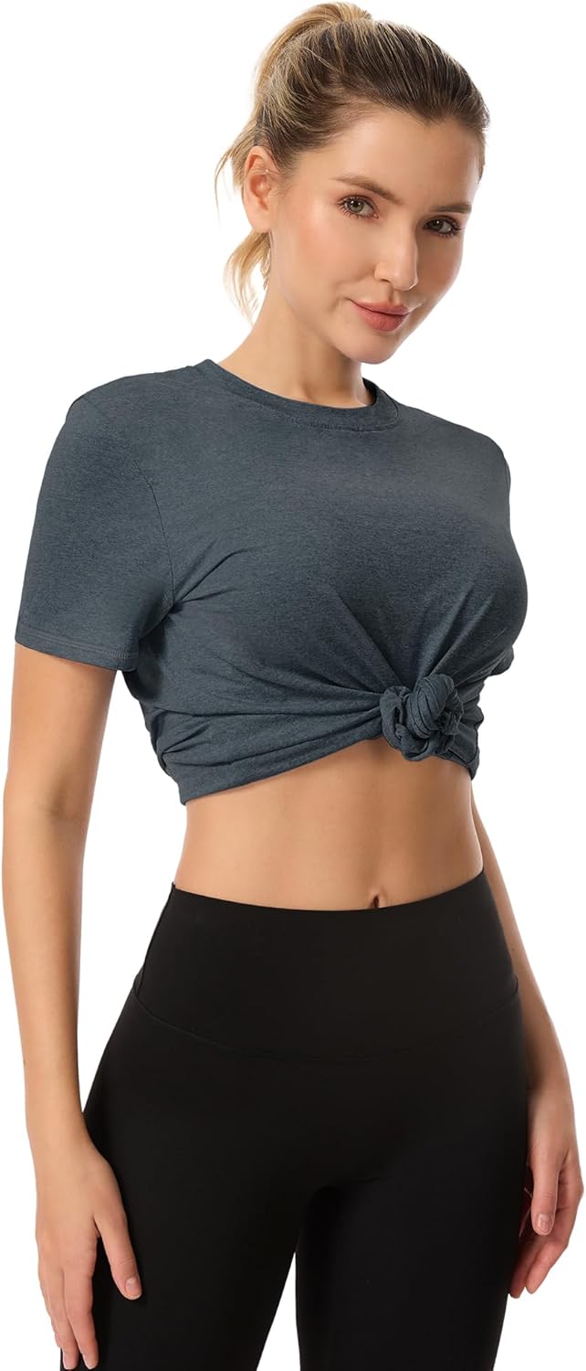 Skiennix Women's Workout Tops - Short Sleeve Sun Protection UPF 50+ | Quick Dry Gym & Hiking Shirts