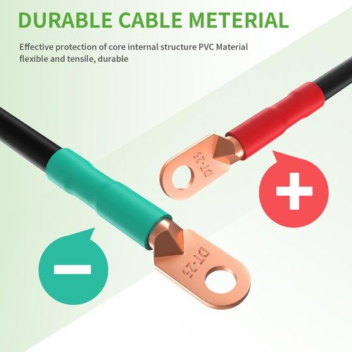 10L0L Golf Cart Battery Cables 4 Gauge for 36v & 48v EZGO TXT 1994-UP, AC/DC Wire Welding Battery Pure Copper Flexible Cable (14 inch x 5pcs, 25 inch x 2pcs)