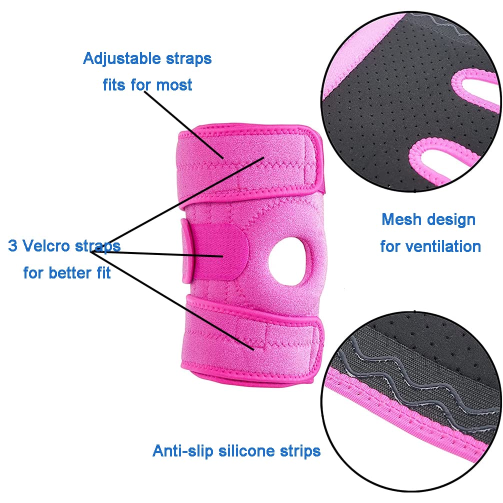 Luwint Kids Youth Neoprene Knee Brace, Open Patella Stabilizer with Adjustable Straps Knee Pads Support for Arthritis, ACL, Relieves Pain, Basketball, Sports, 1 Piece