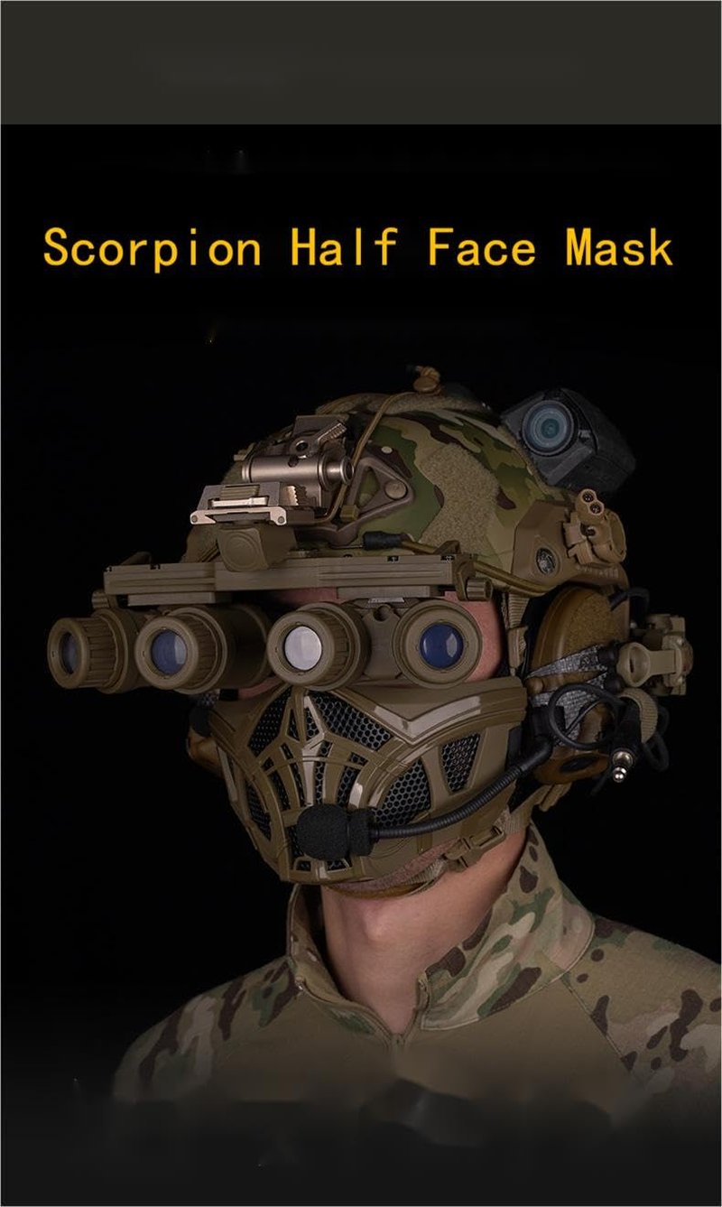 Tactical Protection Scorpion Half Face Mask ， Airsoft Mask OutdoorTactical Gear for Cs Game Cosplay Hunting Halloween