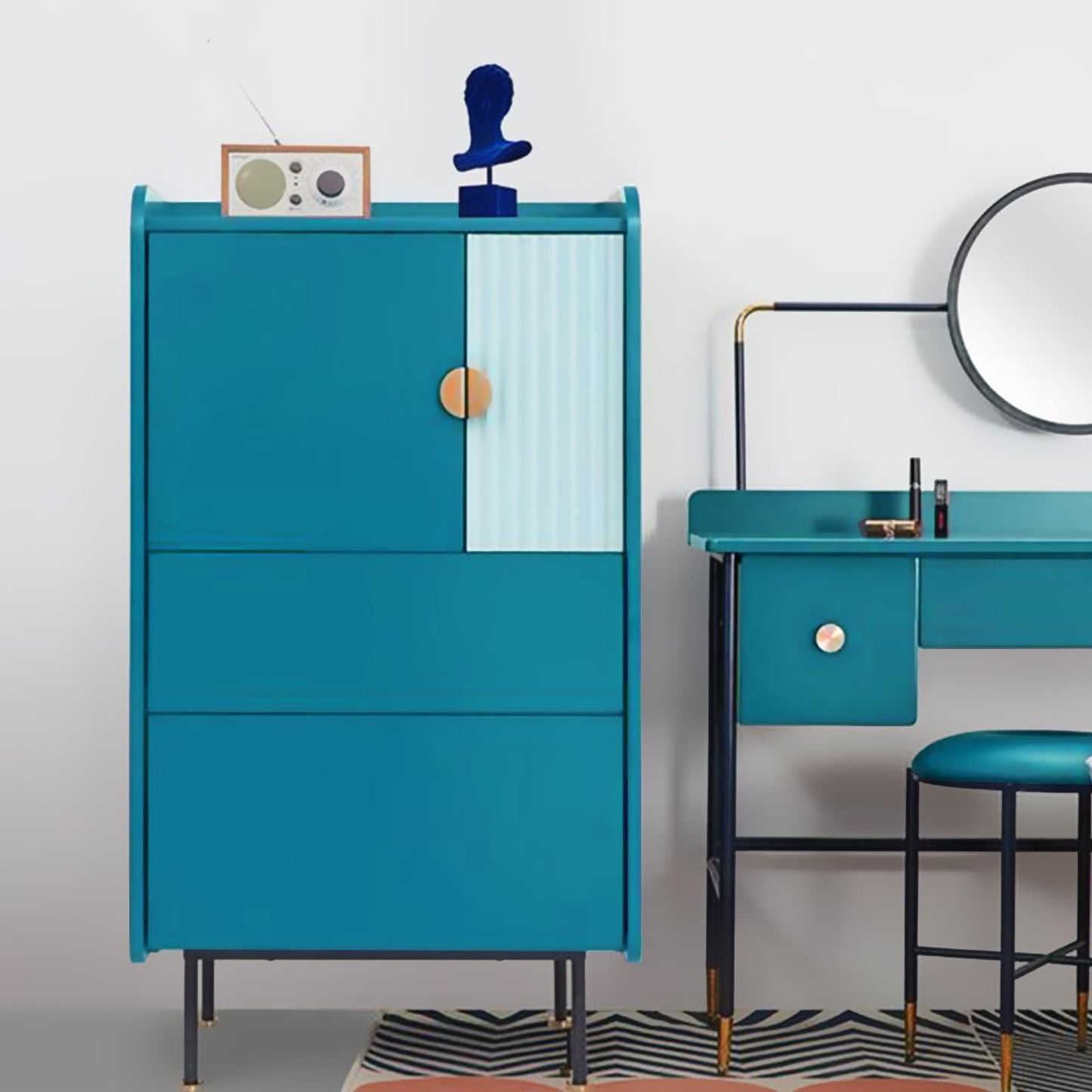 Teal Peel and Stick Wallpaper 15.7"x118" Solid Colour Contact Paper Modern Removable Self-Adhesive Vinyl Wallpaper for Room Walls Shelf Countertops Cabinets