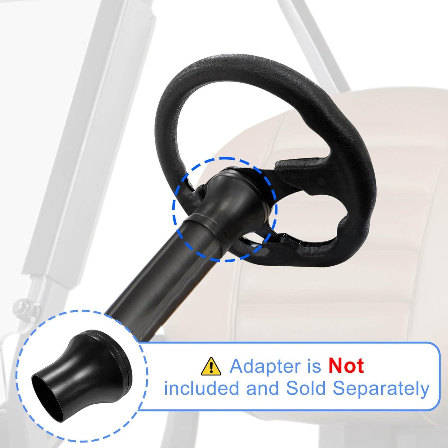 Golf Cart Steering Wheel, Fit EZGO TXT RXV, Club Car DS Precedent Tempo, Yamaha G2-G29 Most Golf Cart, Universal Golf steering Wheel, Ergonomic Design, D Shape Design