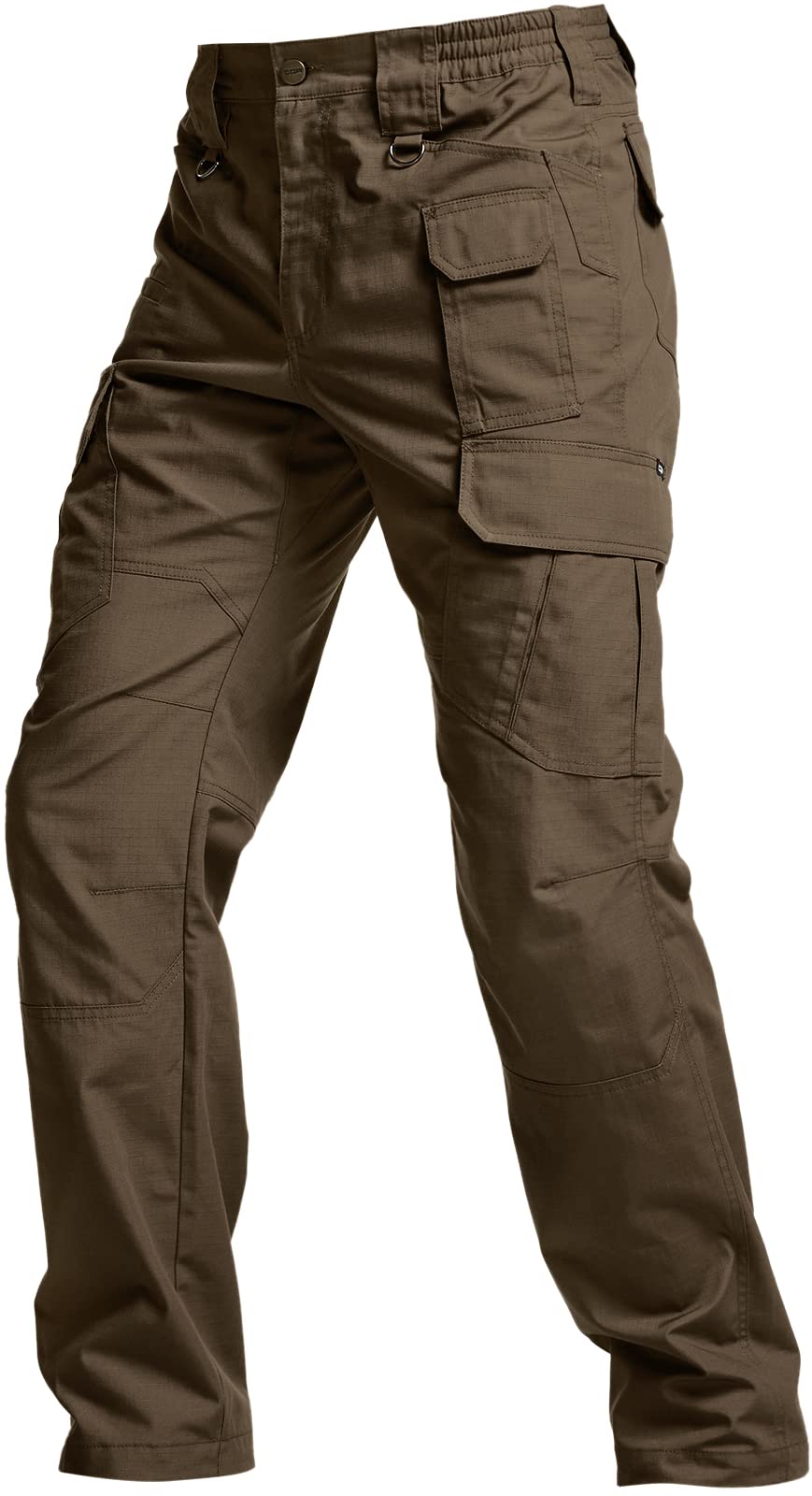 CQR Men's Tactical Pants, Water Resistant Ripstop Cargo Pants, Lightweight EDC Work Hiking Pants, Outdoor Apparel, Duratex Mag Pocket Tundra, 36W x 36L