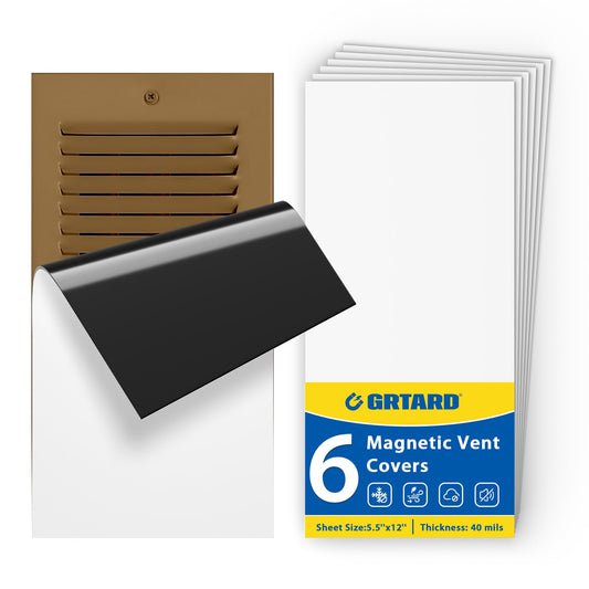 Grtard Strong Magnetic Vent Covers, 6 Pack Magnet Vent Cover, 5.5" X 12" Magnetic Vent Cover, Vent Magnetic Cover, Air Vent Covers for Home Ceiling, Magnetic Vent Covers for Ceiling, Floor, Wall