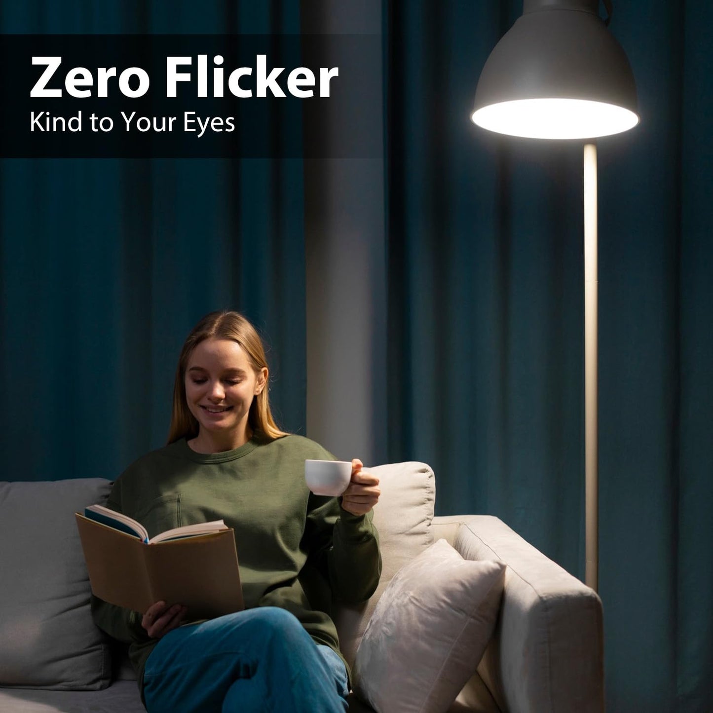 dalattin 6 Pack LED Bulbs Daylight White 5000K, 60 Watt Equivalent A19 Standard Bulbs, E26 Base, 800 LM, Efficient 9W Energy Saving, Non-Dimmable, 80+ CRI, 120V, UL Listed, for Living Room, Office