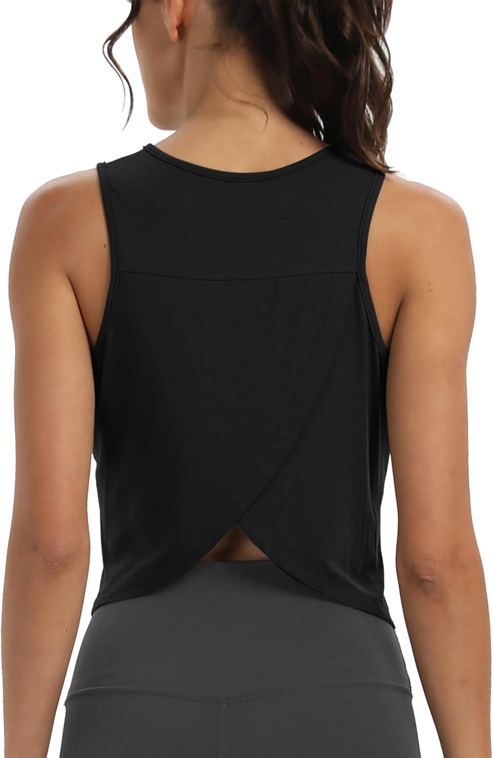 Mippo Workout Tops - Women's Cropped Open Back Sleeveless Tank for Gym & Yoga | Loose Fit