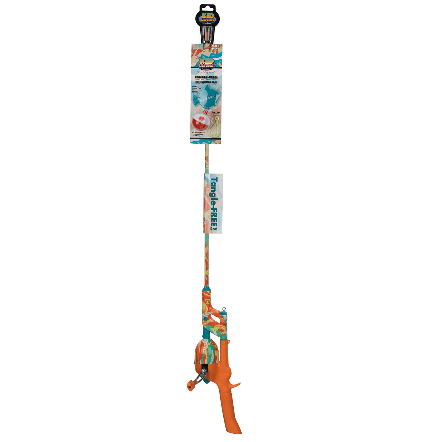 Kid Casters: Krazy Tangle-Free Fishing Combo | Spincast Reel & Practice Casting Plug | 34" Tangle-Free