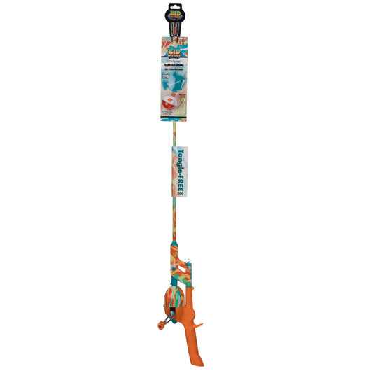 Kid Casters: Krazy Tangle-Free Fishing Combo | Spincast Reel & Practice Casting Plug | 34" Tangle-Free