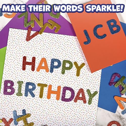 Glitter Foam Alphabet Stickers - Pack of 156 Self-Adhesive Letters