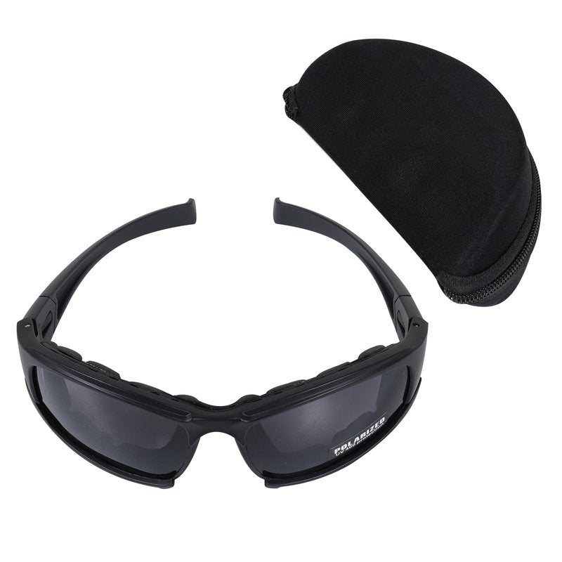 Unifizz X7 Army Sunglasses Military Tactical Goggles Polarized Lens Glasses Unisex Black with 4 Lens kit For Training