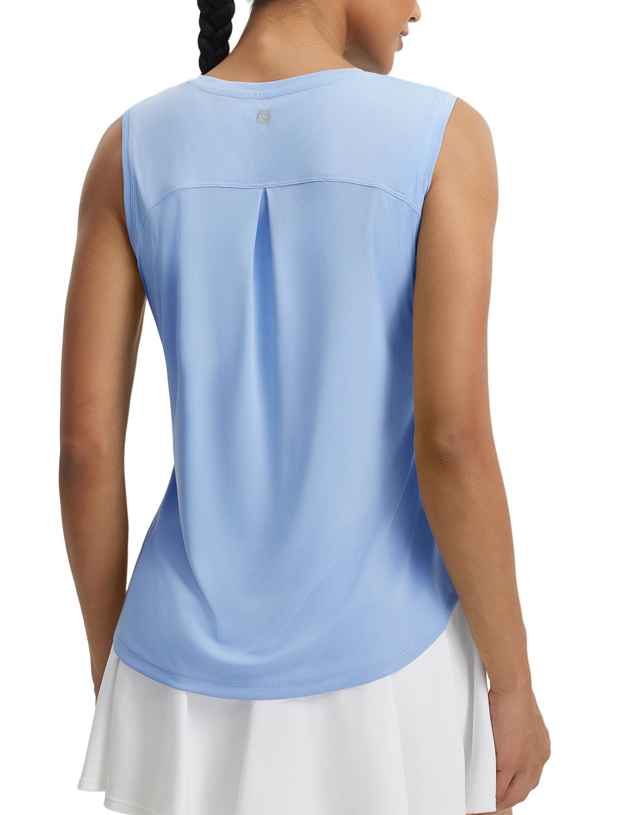 baleaf Women's Sleeveless Athletic Tops Breathable Lightweight Quick Dry Loose Fit Workout Tank Tops for Women Running UPF 50+ Tennis Light Blue M
