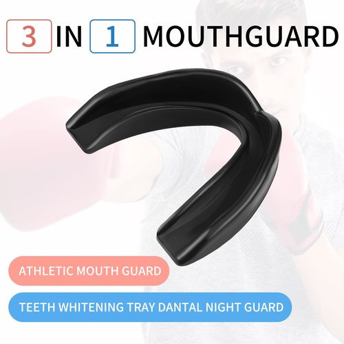 Kathfly 50 Pcs Football Mouth Guards Bulk Sports Mouth Pieces Protection Silicone Athletic Braces Football Accessories Teeth Armor Adult Teenager Teeth Armor for Boxing Basketball Hockey(Black)