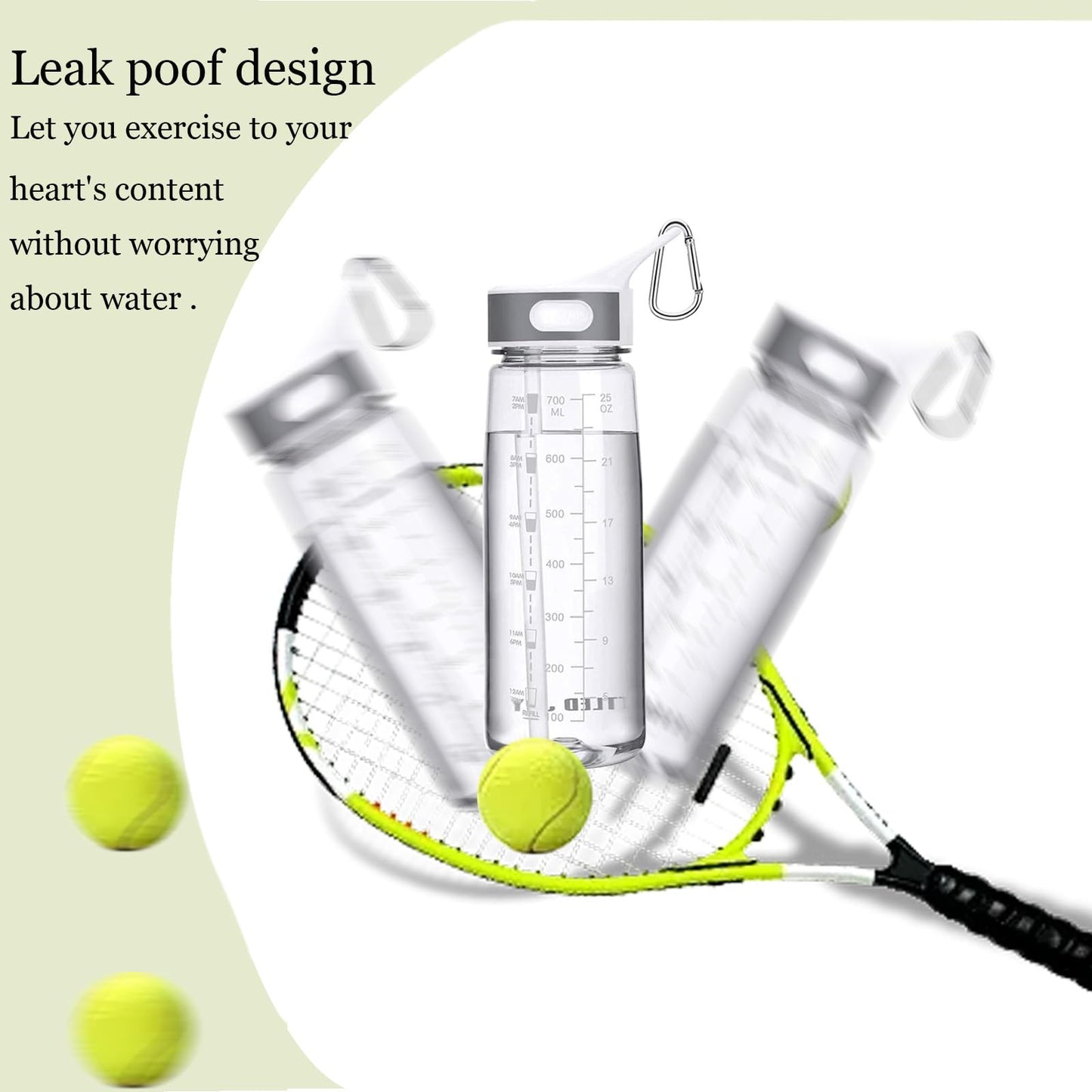 Water Bottle with Silicone Straw, 32oz/1L BPA-Free Motivational Tritan Water Bottle, Food Grade Bottle with Time Marker Bottled Joy Sports Jug, Leakproof Buckle Drinking Bottles for Fitness, Outdoor